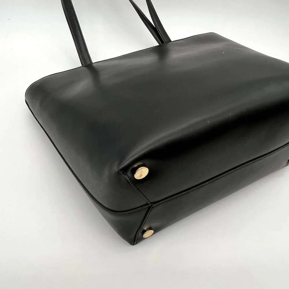 Michael Kors Black Leather Mott Tote Bag - Picture 7 of 11